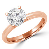 1 1/10 CT Round Lab Created Diamond  Solitaire Engagement Ring in 14K Rose Gold (MD250011)