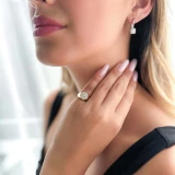 2/5 CTW Round Lab Created Diamond  Pinky Cocktail Ring in 14K Yellow Gold (MD250014)