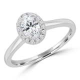 3/5 CTW Oval Lab Created Diamond  Oval Halo Engagement Ring in 14K White Gold (MD250025)