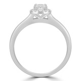 3/5 CTW Oval Lab Created Diamond  Oval Halo Engagement Ring in 14K White Gold (MD250025)