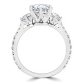 1 1/5 CTW Round Lab Created Diamond  Tappered Three-Stone Engagement Ring in 14K White Gold with Accents (MD250026)