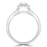 2/3 CTW Pear Diamond Open bridge Pear Halo Engagement Ring in 14K White Gold with Accents (MD250037)