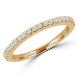 1/5 CTW Round Lab Created Diamond  Semi-Eternity Anniversary Wedding Band Ring in 14K Yellow Gold (MD250040)