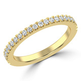 1/5 CTW Round Lab Created Diamond  Semi-Eternity Anniversary Wedding Band Ring in 14K Yellow Gold (MD250040)