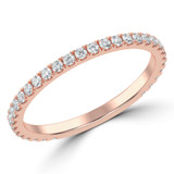 1/3 CTW Round Lab Created Diamond  3/4 Way Semi-Eternity Anniversary Wedding Band Ring in 14K Rose Gold (MD250041)
