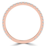 1/3 CTW Round Lab Created Diamond  3/4 Way Semi-Eternity Anniversary Wedding Band Ring in 14K Rose Gold (MD250041)