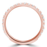 1/2 CTW Round Lab Created Diamond  3/4 Way Semi-Eternity Anniversary Wedding Band Ring in 14K Rose Gold (MD250045)