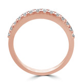 1/4 CTW Round Lab Created Diamond  Semi-Eternity Anniversary Wedding Band Ring in 14K Rose Gold (MD250046)