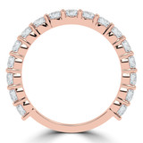 1 1/8 CTW Round Lab Created Diamond  3/4 Way Shared Prong Semi-Eternity Anniversary Wedding Band Ring in 14K Rose Gold (MD250047)
