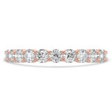 1 1/8 CTW Round Lab Created Diamond  3/4 Way Shared Prong Semi-Eternity Anniversary Wedding Band Ring in 14K Rose Gold (MD250047)