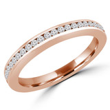 1/5 CTW Round Lab Created Diamond  Channel Set Semi-Eternity Anniversary Wedding Band Ring in 14K Rose Gold (MD250049)