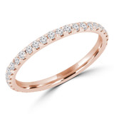 1/3 CTW Round Lab Created Diamond  3/4 Way Semi-Eternity Anniversary Wedding Band Ring in 14K Rose Gold (MD250050)