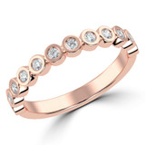 2/5 CTW Round Lab Created Diamond  Bezel Set Semi-Eternity Anniversary Wedding Band Ring in 14K Rose Gold (MD250051)