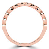 2/5 CTW Round Lab Created Diamond  Bezel Set Semi-Eternity Anniversary Wedding Band Ring in 14K Rose Gold (MD250051)