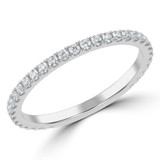 1/3 CTW Round Lab Created Diamond  3/4 Way Semi-Eternity Anniversary Wedding Band Ring in 14K White Gold (MD250053)