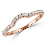 1/5 CTW Round Lab Created Diamond  Curved Semi-Eternity Anniversary Wedding Band Ring in 14K Rose Gold (MD250054)