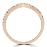 1/5 CTW Round Lab Created Diamond  Curved Semi-Eternity Anniversary Wedding Band Ring in 14K Rose Gold (MD250054)