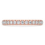 3/8 CTW Round Lab Created Diamond  3/4 Way Semi-Eternity Anniversary Wedding Band Ring in 14K Rose Gold (MD250059)