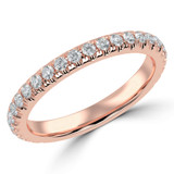 3/8 CTW Round Lab Created Diamond  3/4 Way Semi-Eternity Anniversary Wedding Band Ring in 14K Rose Gold (MD250059)