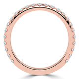 3/8 CTW Round Lab Created Diamond  3/4 Way Semi-Eternity Anniversary Wedding Band Ring in 14K Rose Gold (MD250059)