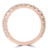 3/4 CTW Round Lab Created Diamond  3/4 Way Shared Double Prong Semi-Eternity Anniversary Wedding Band Ring in 14K Rose Gold (MD250060)