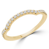 1/4 CTW Round Lab Created Diamond  Curved Semi-Eternity Anniversary Wedding Band Ring in 14K Yellow Gold (MD250061)