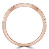 1/4 CTW Round Lab Created Diamond  Curved Semi-Eternity Anniversary Wedding Band Ring in 14K Rose Gold (MD250062)