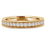 3/8 CTW Round Lab Created Diamond  Vintage Shared Prong Semi-Eternity Anniversary Wedding Band Ring in 14K Yellow Gold (MD250063)