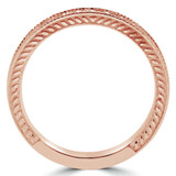 3/8 CTW Round Lab Created Diamond  Vintage Shared Prong Semi-Eternity Anniversary Wedding Band Ring in 14K Rose Gold (MD250064)