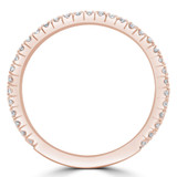 1/2 CTW Round Lab Created Diamond  3/4 Way Two-row Semi-Eternity Anniversary Wedding Band Ring in 14K Rose Gold (MD250065)