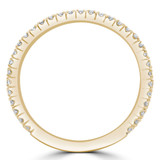 1/2 CTW Round Lab Created Diamond  3/4 Way Two-row Semi-Eternity Anniversary Wedding Band Ring in 14K Yellow Gold (MD250066)