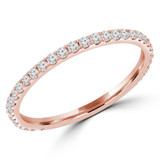 1/5 CTW Round Lab Created Diamond  3/4 Way Semi-Eternity Anniversary Wedding Band Ring in 14K Rose Gold (MD250067)