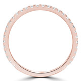 1/5 CTW Round Lab Created Diamond  3/4 Way Semi-Eternity Anniversary Wedding Band Ring in 14K Rose Gold (MD250067)