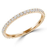 1/5 CTW Round Lab Created Diamond  3/4 Way Semi-Eternity Anniversary Wedding Band Ring in 14K Yellow Gold (MD250068)
