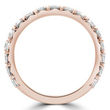 1 1/8 CTW Round Lab Created Diamond  3/4 Way Semi-Eternity Anniversary Wedding Band Ring in 14K Rose Gold (MD250069)