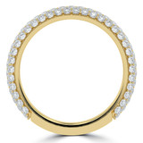 2/3 CTW Round Lab Created Diamond  3/4 Way Three-row Semi-Eternity Anniversary Wedding Band Ring in 14K Yellow Gold (MD250072)