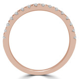 1/4 CTW Round Lab Created Diamond  Semi-Eternity Anniversary Wedding Band Ring in 14K Rose Gold (MD250074)