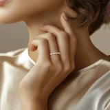1/2 CTW Round Lab Created Diamond  Semi-Eternity Anniversary Wedding Band Ring in 14K Yellow Gold (MD250076)