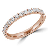 1/2 CTW Round Lab Created Diamond  Semi-Eternity Anniversary Wedding Band Ring in 14K Rose Gold (MD250077)