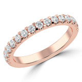 1/2 CTW Round Lab Created Diamond  Semi-Eternity Anniversary Wedding Band Ring in 14K Rose Gold (MD250077)