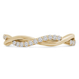 1/8 CTW Round Lab Created Diamond  Twisted Semi-Eternity Anniversary Wedding Band Ring in 14K Yellow Gold (MD250081)