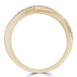 1/8 CTW Round Lab Created Diamond  Twisted Semi-Eternity Anniversary Wedding Band Ring in 14K Yellow Gold (MD250081)