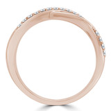 1/8 CTW Round Lab Created Diamond  Twisted Semi-Eternity Anniversary Wedding Band Ring in 14K Rose Gold (MD250082)