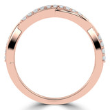 1/8 CTW Round Lab Created Diamond  Twisted Semi-Eternity Anniversary Wedding Band Ring in 14K Rose Gold (MD250082)