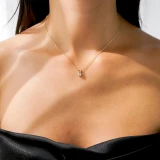1 CT Round Lab Created Diamond  6-Prong Solitaire Pendant Necklace in 14K Yellow Gold (MD250104)