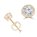 1/3 CTW Round Lab Created Diamond  Bezel Set Stud Earrings in 14K Yellow Gold (MD250134)