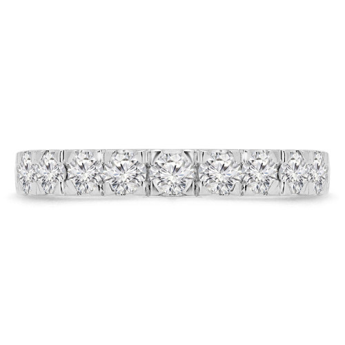2/3 CTW Round Lab Created Diamond  Semi-Eternity Anniversary Wedding Band Ring in 14K White Gold (MD250219)