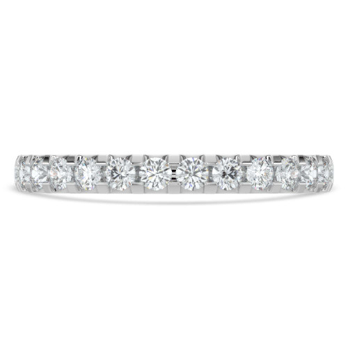 1/2 CTW Round Lab Created Diamond  Semi-Eternity Anniversary Wedding Band Ring in 14K White Gold (MD250220)