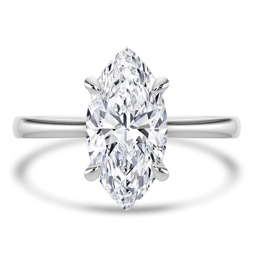 2 CT Marquise Lab Created Diamond  Cathedral Solitaire Engagement Ring in 14K Rose Gold (MD250242)