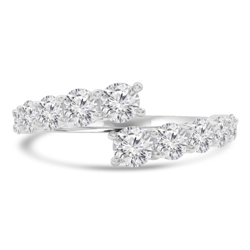 1 3/4 CTW Round Lab Created Diamond  Open Bypass Cocktail Ring in 14K White Gold (MD250256)